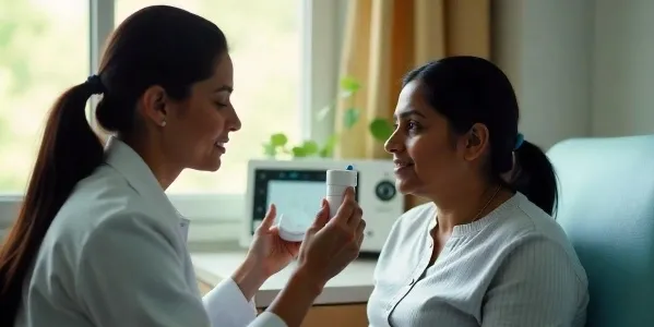 Nurse caring for patient at home